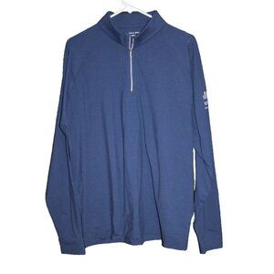 Holderness & Bourne Quarter Zip Golf Shirt Corporate Logo Blue Size XL